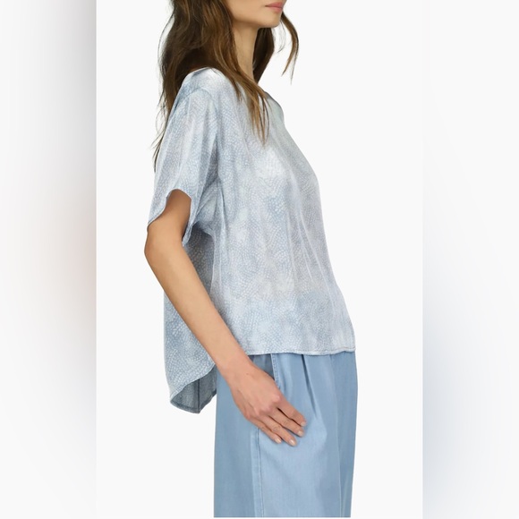 Michael Kors Petite Petal-Print Short-Sleeve Top - Picture 3 of 10